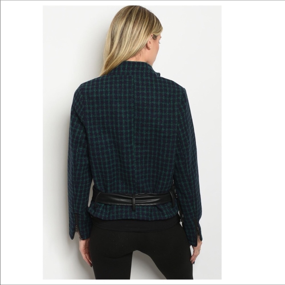 Navy Checkered Jacket - Picture 4 of 4